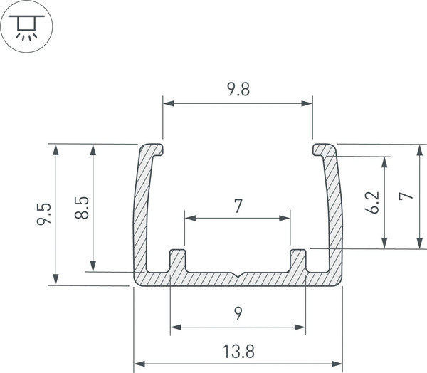 Профиль для светодиодной ленты Arlight COB-GERM-8-L1000 / 032363