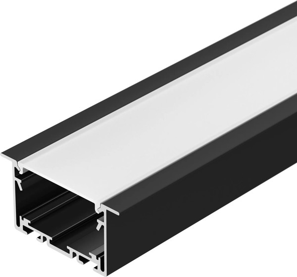 Профиль для светодиодной ленты Arlight S2-LINIA69-F-2500 SEAMLESS BLACK / 033534 - фото