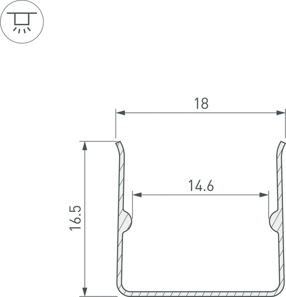 Профиль для светодиодной ленты Arlight WPH-FLEX-1616-1000 / 053408