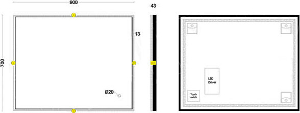 Зеркало Roxen Cler 510010-90