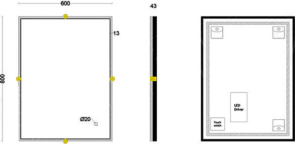 Зеркало Roxen Cler 510010-60