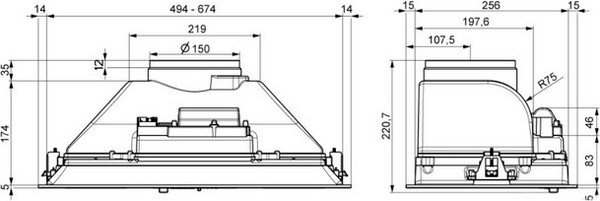 Вытяжка скрытая Elikor Врезной блок Breeze 52Н-450-П3Д / 162282