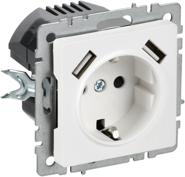 Розетка IEK Brite BR-R14-16-U21-D21-K91 - фото