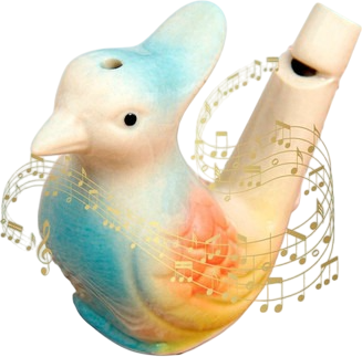 Свистулька Sima-Land Керамическая. Птичка с хохолком расписная / 2294781 - фото