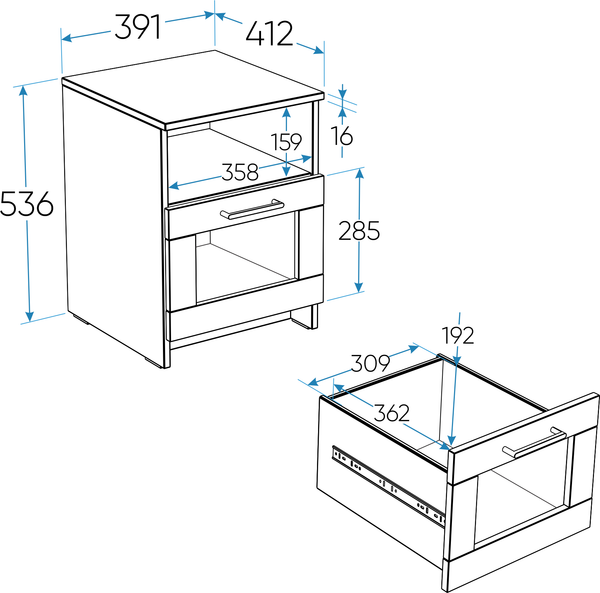 Прикроватная тумба Mio Tesoro Нави 2.15.03.010.19