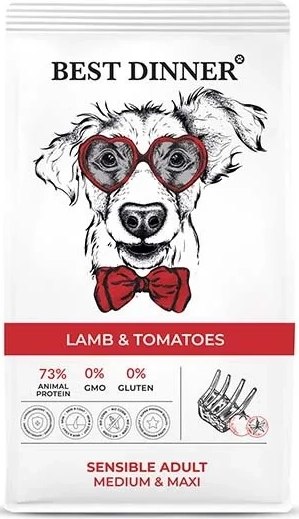 Сухой корм для собак Best Dinner Adult Sensible Medium & Maxi Lamb & Tomatoes - фото