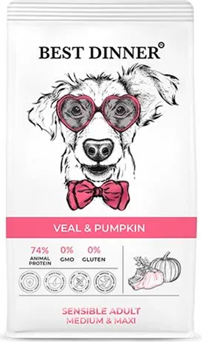 Сухой корм для собак Best Dinner Adult Sensible Medium & Maxi Veal & Pumpkin - фото