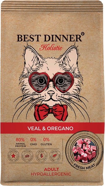 Сухой корм для кошек Best Dinner Holistic Hypoallergenic Adult Cat Veal&Oregano - фото