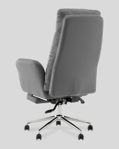 Кресло офисное TopChairs Solid с оттоманкой / DD-004-OT серый