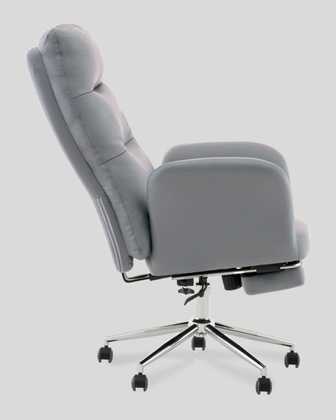 Кресло офисное TopChairs Solid с оттоманкой / DD-004-OT серый