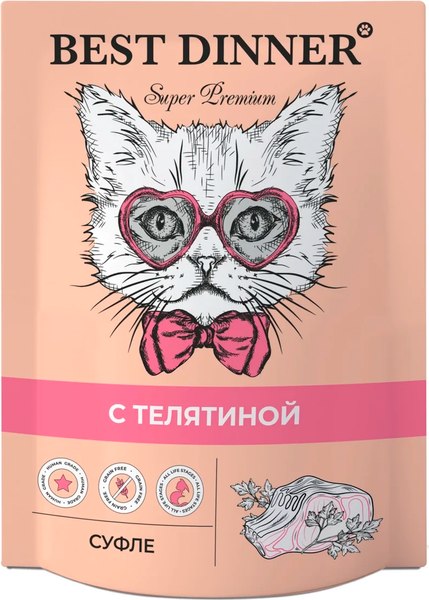 Влажный корм для кошек Best Dinner Мясные деликатесы Суфле с телятиной - фото