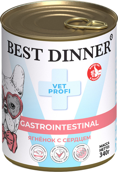 Влажный ветеринарный корм для собак Best Dinner Gastro Intestinal Exclusive Ягненок с сердцем - фото