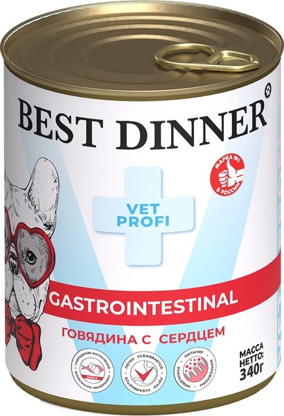 Влажный ветеринарный корм для собак Best Dinner Vet Profi Gastro Intestinal Говядина с сердцем - фото