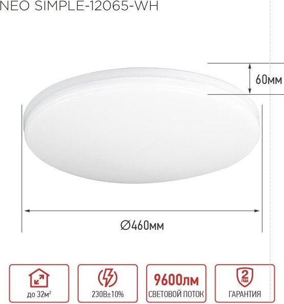 Потолочный светильник INhome Neo Simple-12065-WH / 4690612061986