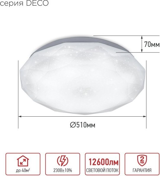 Потолочный светильник INhome Deco Даймонд / 4690612062242