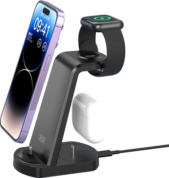 Зарядное устройство беспроводное XO 3в1 WX035 - фото