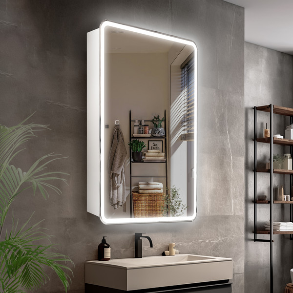 Шкаф с зеркалом для ванной Symbolite Каре 40x80 универсальное - фото