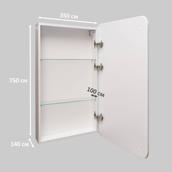 Шкаф с зеркалом для ванной Symbolite Каре 40x80 универсальное