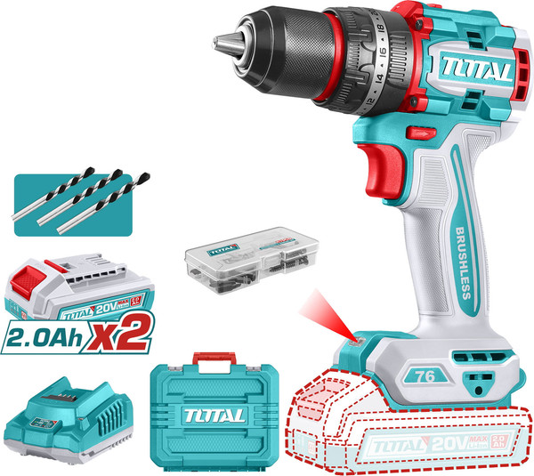Аккумуляторная дрель-шуруповерт TOTAL TIDLI20768 - фото