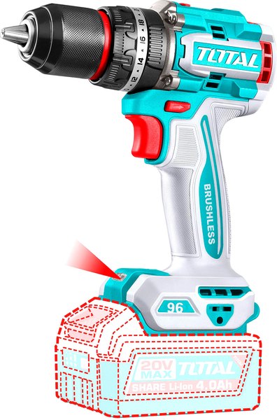 Аккумуляторная дрель-шуруповерт TOTAL TIDLI20968 - фото