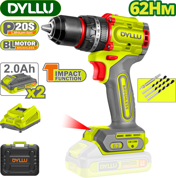 Аккумуляторная дрель-шуруповерт DYLLU DTCDP6281