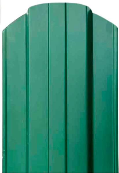 Штакетник металлический Комплектпрофиль Трапеция 115мм Глянцевый RAL 6005/6005 ПЭ 0.45x1200мм - фото