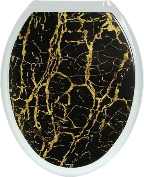 Сиденье для унитаза Русспласт Черный мрамор / РП-813-ДЧМ  - фото