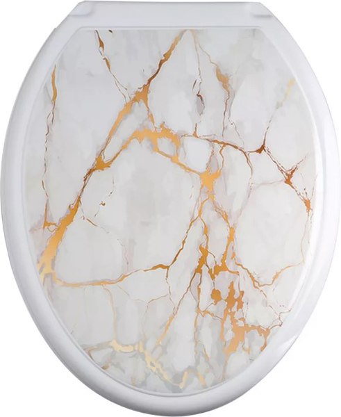 Сиденье для унитаза Русспласт Белый мрамор / РП-813 - фото