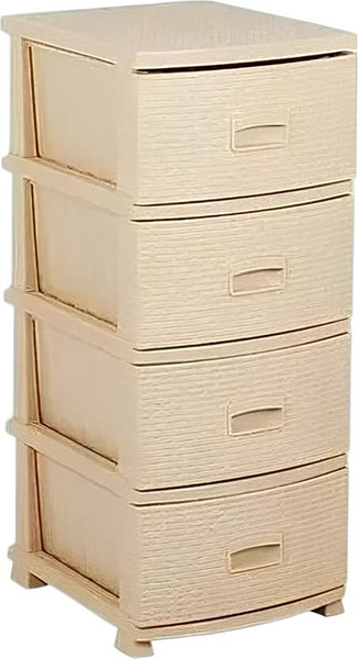 Комод пластиковый Русспласт Декор Ротанг 4 секции / РП-421 - фото