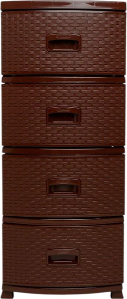 Комод пластиковый Русспласт Декор Ротанг 4 секции / РП-421 - фото