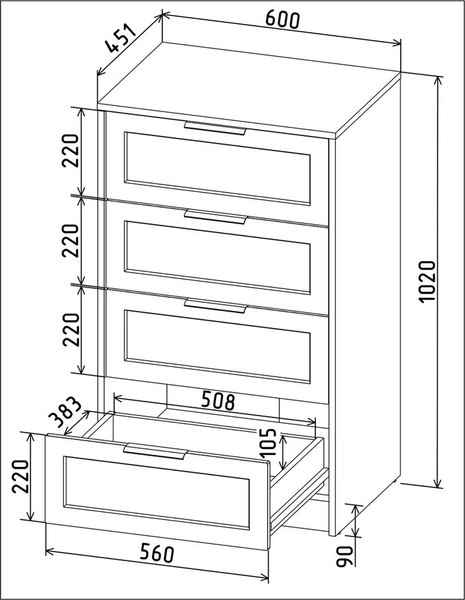 Комод Интерлиния Концепт Тренд КТ-К60