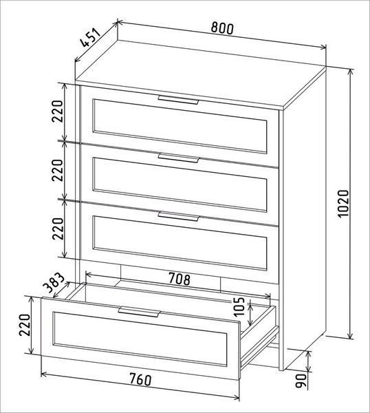 Комод Интерлиния Концепт Тренд КТ-К80