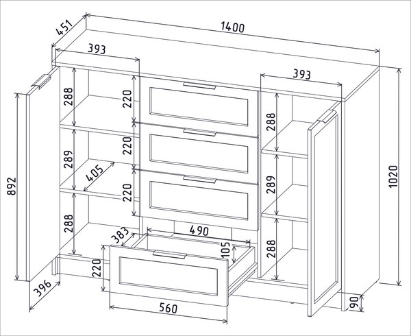 Тумба Интерлиния Концепт Тренд КТ-Т140