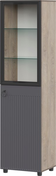 Шкаф-пенал Mio Tesoro Вудхилл со стеклом  - фото