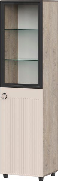 Шкаф-пенал Mio Tesoro Вудхилл со стеклом - фото