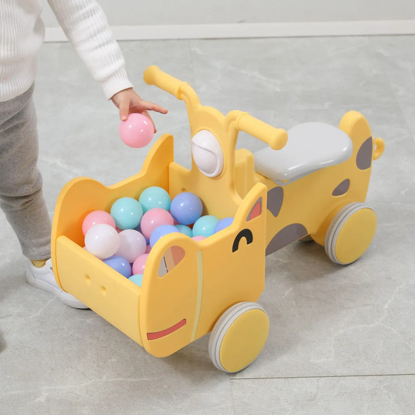 Каталка детская UNIX Kids Hippo Yellow / ptscar68yel