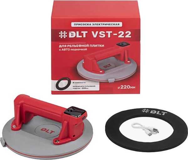 Стеклодомкрат DLT VST-22 для рельефной плитки с авто подкачкой / 2991