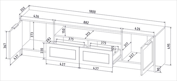 Тумба Интерлиния ТВ Концепт Тренд КТ-ТВ4-50