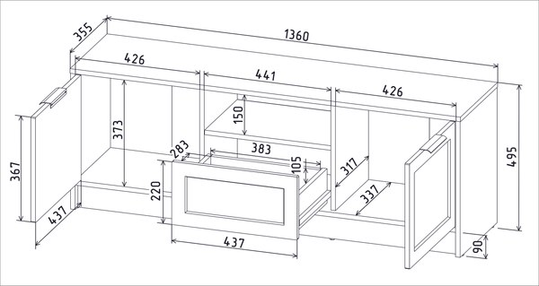 Тумба Интерлиния ТВ Концепт Тренд КТ-ТВ3-50