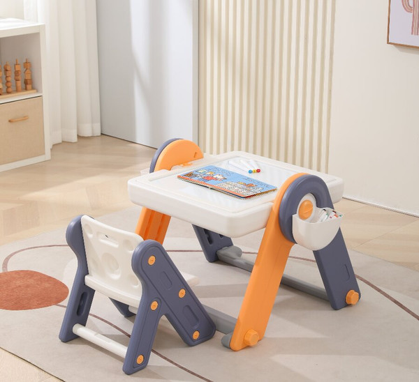 Стол детский UNIX Kids Развивающий со стульчиком 4в1 / ppt4in1yel