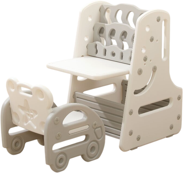 Стол детский UNIX Kids Трансформер 3в1 со стульчиком / ppt3in1gry - фото