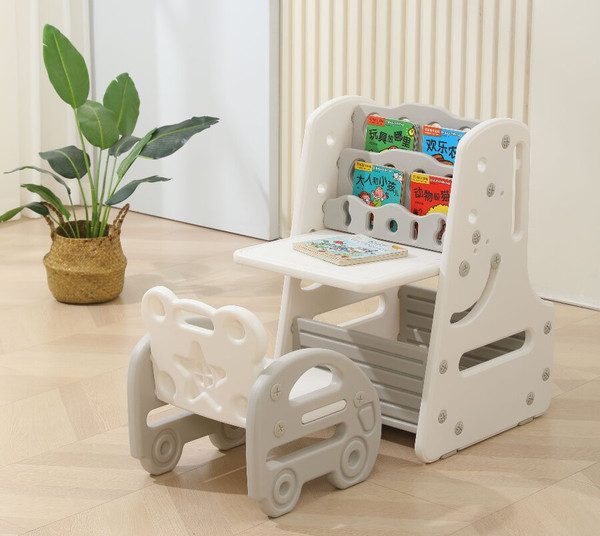 Стол детский UNIX Kids Трансформер 3в1 со стульчиком / ppt3in1gry