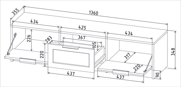 Тумба Интерлиния ТВ Концепт Тренд КТ-ТВ3-35