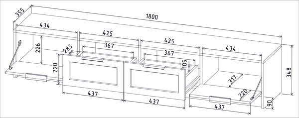 Тумба Интерлиния ТВ Концепт Тренд КТ-ТВ4-35
