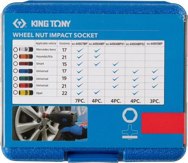 Набор головок слесарных King TONY 44904MP01