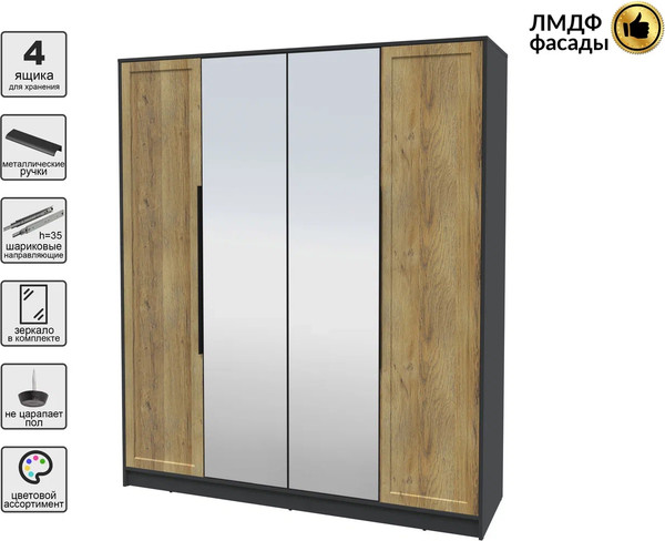 Шкаф Интерлиния Концепт Тренд КТ-Ш4(з)