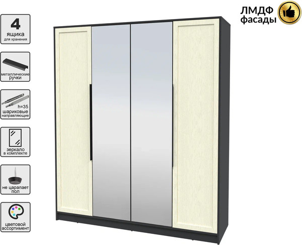 Шкаф Интерлиния Концепт Тренд КТ-Ш4(з)