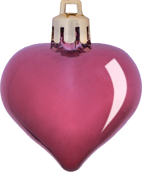 Набор елочных игрушек Волшебная страна Сердечки бордовые / 110446