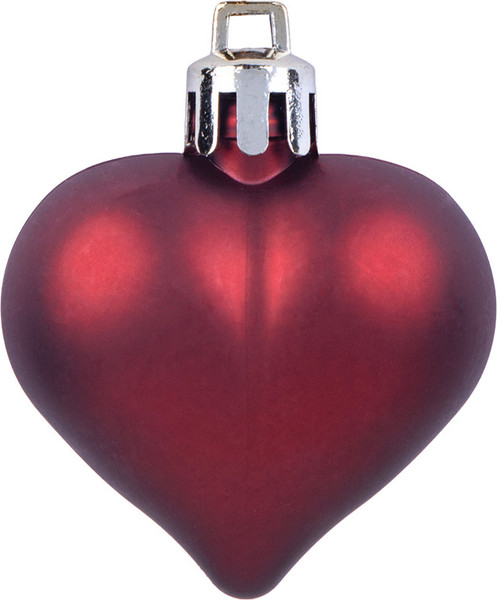 Набор елочных игрушек Волшебная страна Сердечки бордовые / 110446