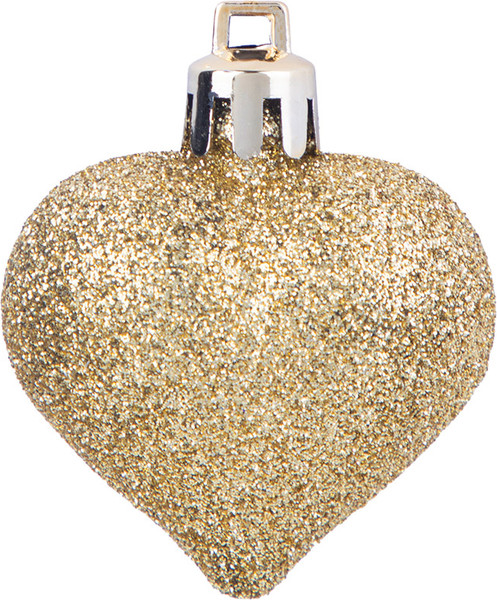 Набор елочных игрушек Волшебная страна Сердечки золотые / 110444
